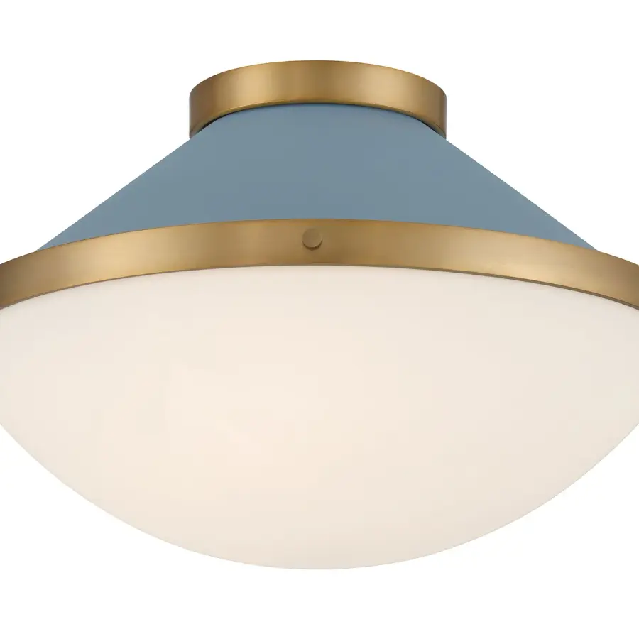 Xander 16.25" Flush Mount in Vibrant Gold with Blush Glass - Image 13