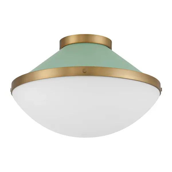 Xander 16.25" Flush Mount in Vibrant Gold with Blush Glass - Image 18