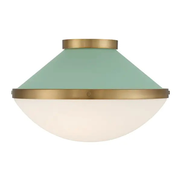 Xander 16.25" Flush Mount in Vibrant Gold with Blush Glass - Image 19