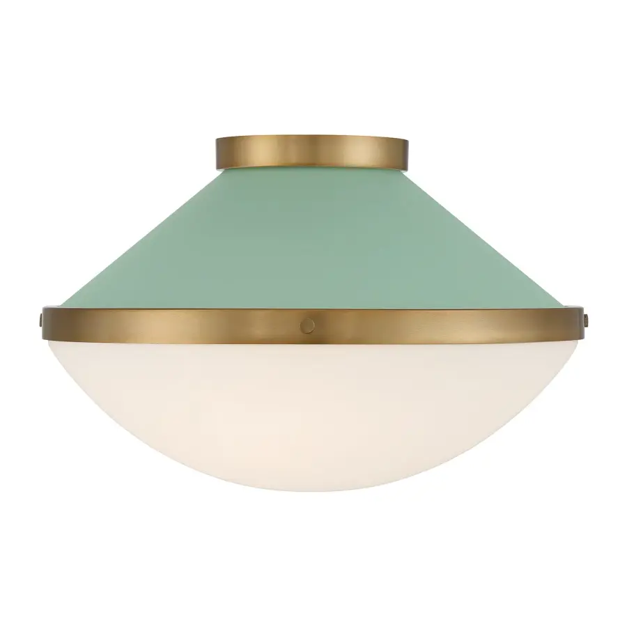 Xander 16.25" Flush Mount in Vibrant Gold with Blush Glass - Image 19