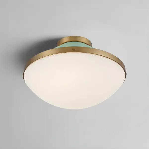 Xander 16.25" Flush Mount in Vibrant Gold with Blush Glass - Image 22