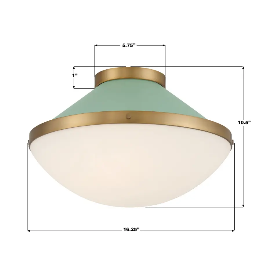 Xander 16.25" Flush Mount in Vibrant Gold with Blush Glass - Image 23