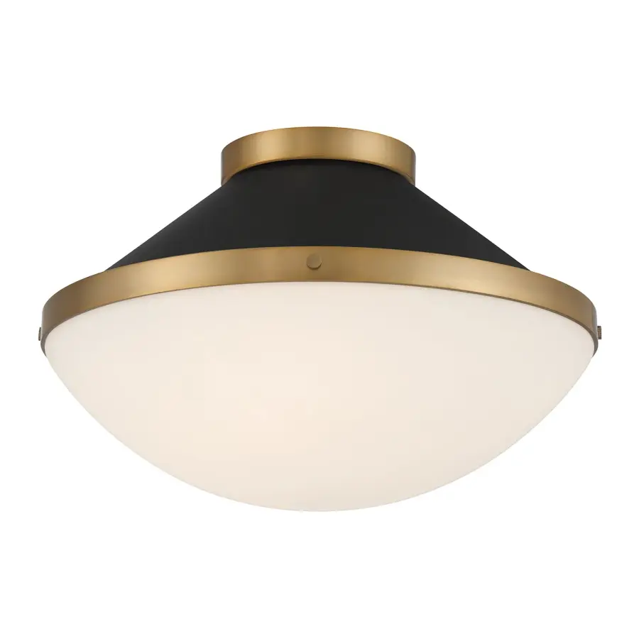 Xander 16.25" Flush Mount in Vibrant Gold with Blush Glass - Image 26