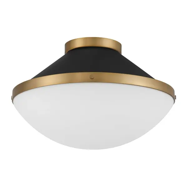Xander 16.25" Flush Mount in Vibrant Gold with Blush Glass - Image 27