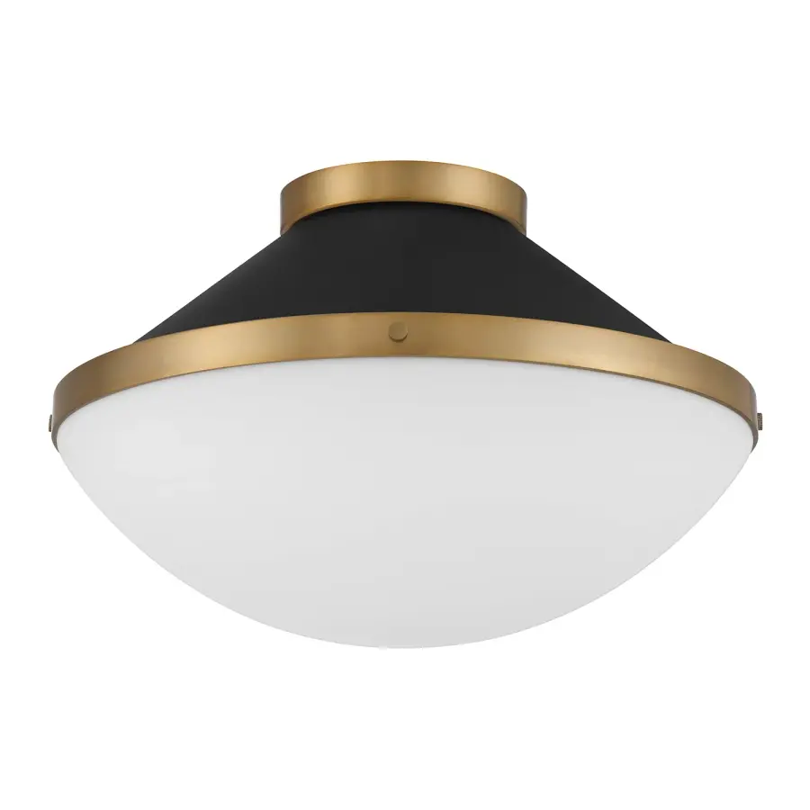 Xander 16.25" Flush Mount in Vibrant Gold with Blush Glass - Image 27
