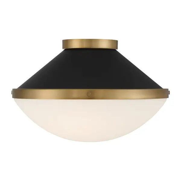 Xander 16.25" Flush Mount in Vibrant Gold with Blush Glass - Image 28