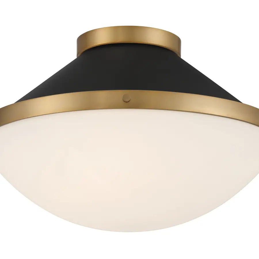 Xander 16.25" Flush Mount in Vibrant Gold with Blush Glass - Image 30
