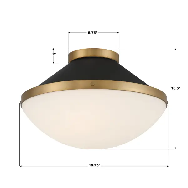 Xander 16.25" Flush Mount in Vibrant Gold with Blush Glass - Image 32