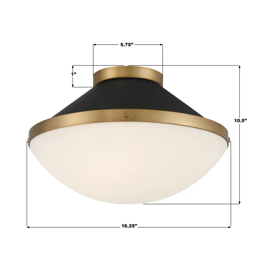 Xander 16.25" Flush Mount in Vibrant Gold with Blush Glass - Image 32