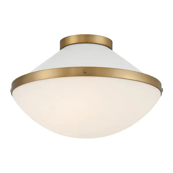 Xander 16.25" Flush Mount in Vibrant Gold with Blush Glass - Image 34