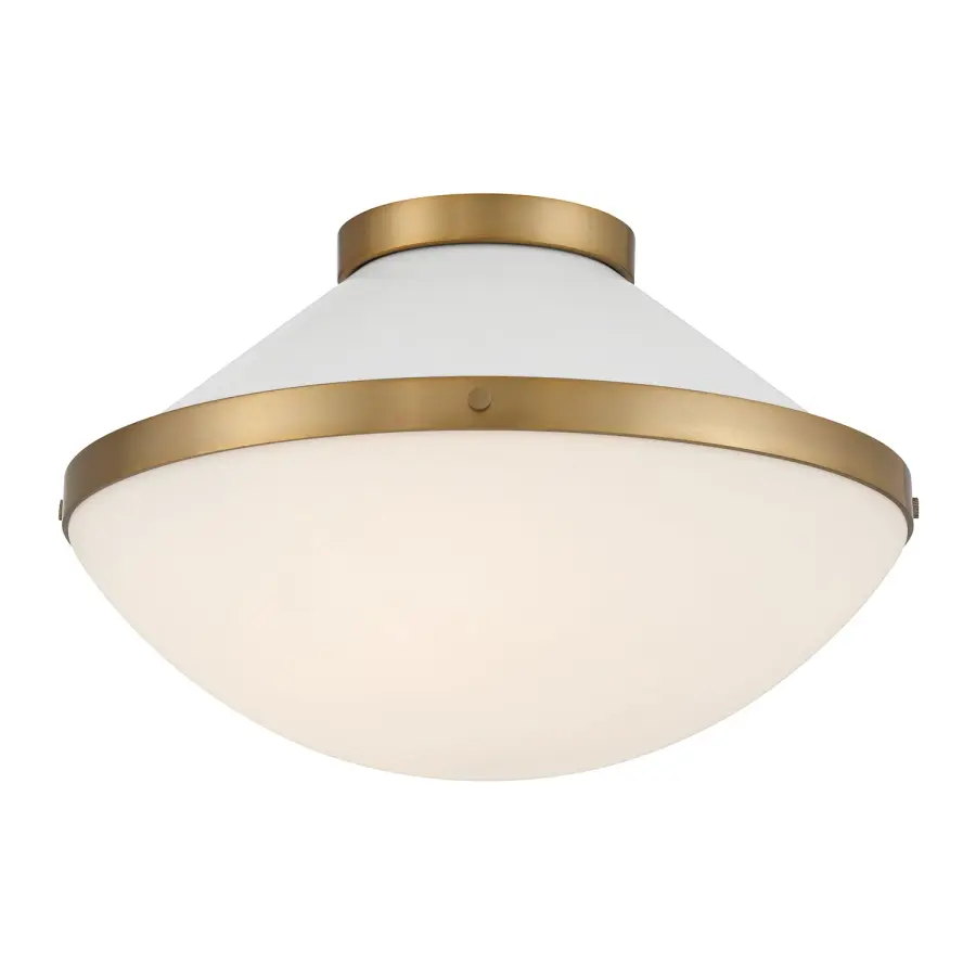 Xander 16.25" Flush Mount in Vibrant Gold with Blush Glass - Image 34