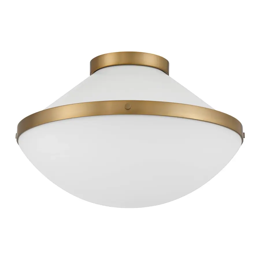 Xander 16.25" Flush Mount in Vibrant Gold with Blush Glass - Image 35