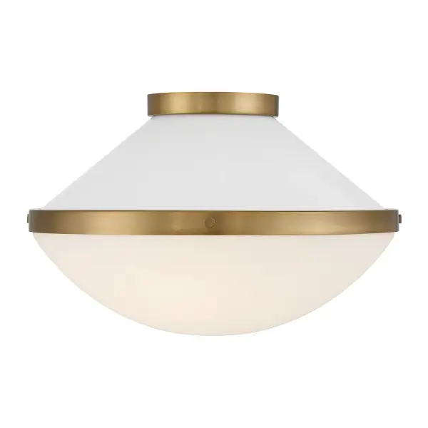 Xander 16.25" Flush Mount in Vibrant Gold with Blush Glass - Image 36