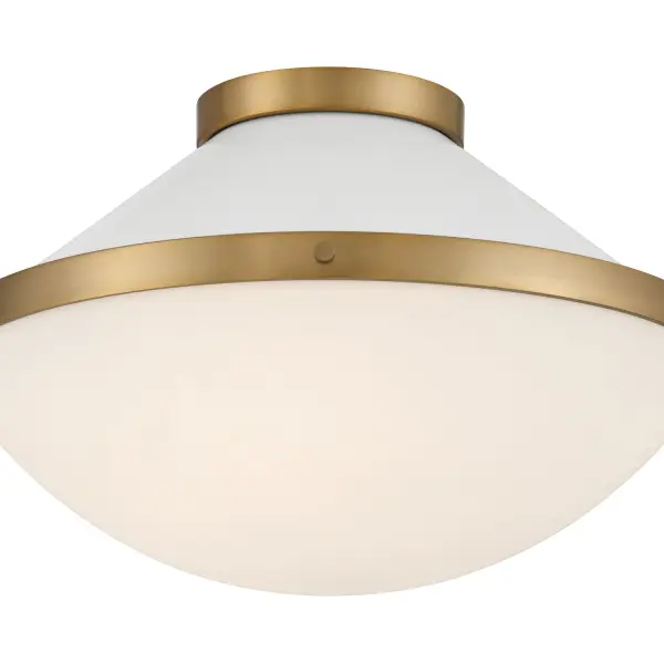 Xander 16.25" Flush Mount in Vibrant Gold with Blush Glass - Image 38