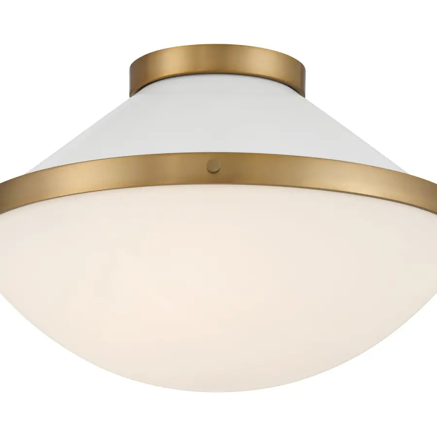 Xander 16.25" Flush Mount in Vibrant Gold with Blush Glass - Image 38