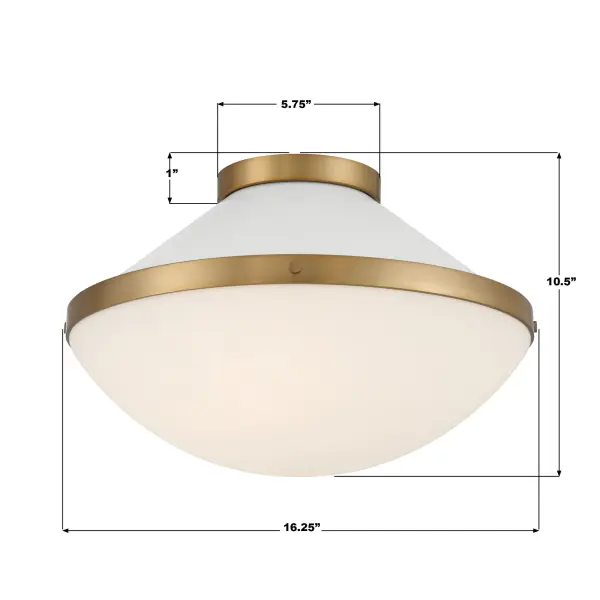 Xander 16.25" Flush Mount in Vibrant Gold with Blush Glass - Image 40