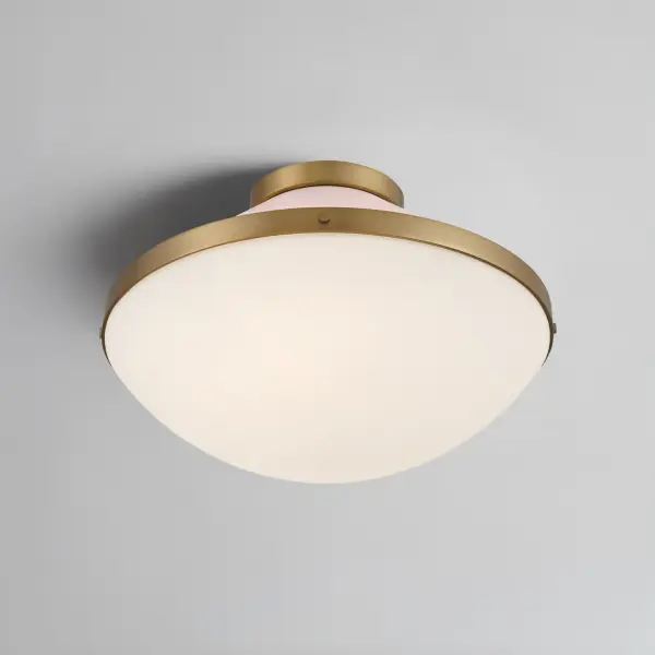 Xander 16.25" Flush Mount in Vibrant Gold with Blush Glass - Image 6