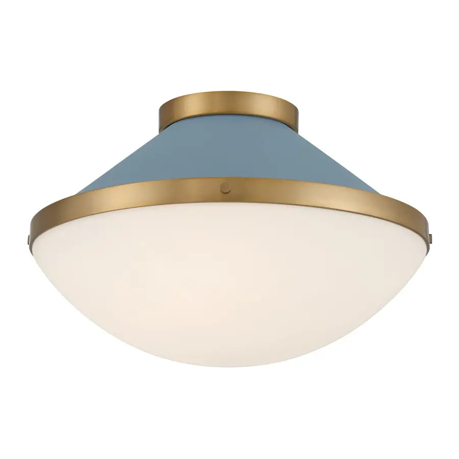 Xander 16.25" Flush Mount in Vibrant Gold with Blush Glass - Image 9