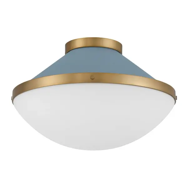 Xander 16.25" Flush Mount in Vibrant Gold with Blush Glass - Image 10