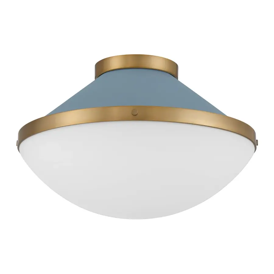 Xander 16.25" Flush Mount in Vibrant Gold with Blush Glass - Image 10