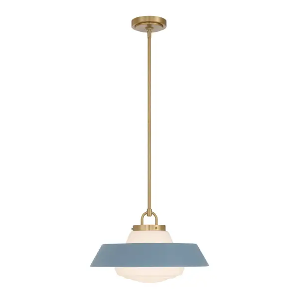 Xander 16" Pendant in Vibrant Gold with Green Glass - Image 11