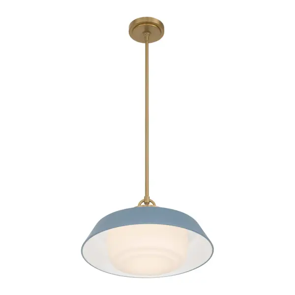 Xander 16" Pendant in Vibrant Gold with Green Glass - Image 12