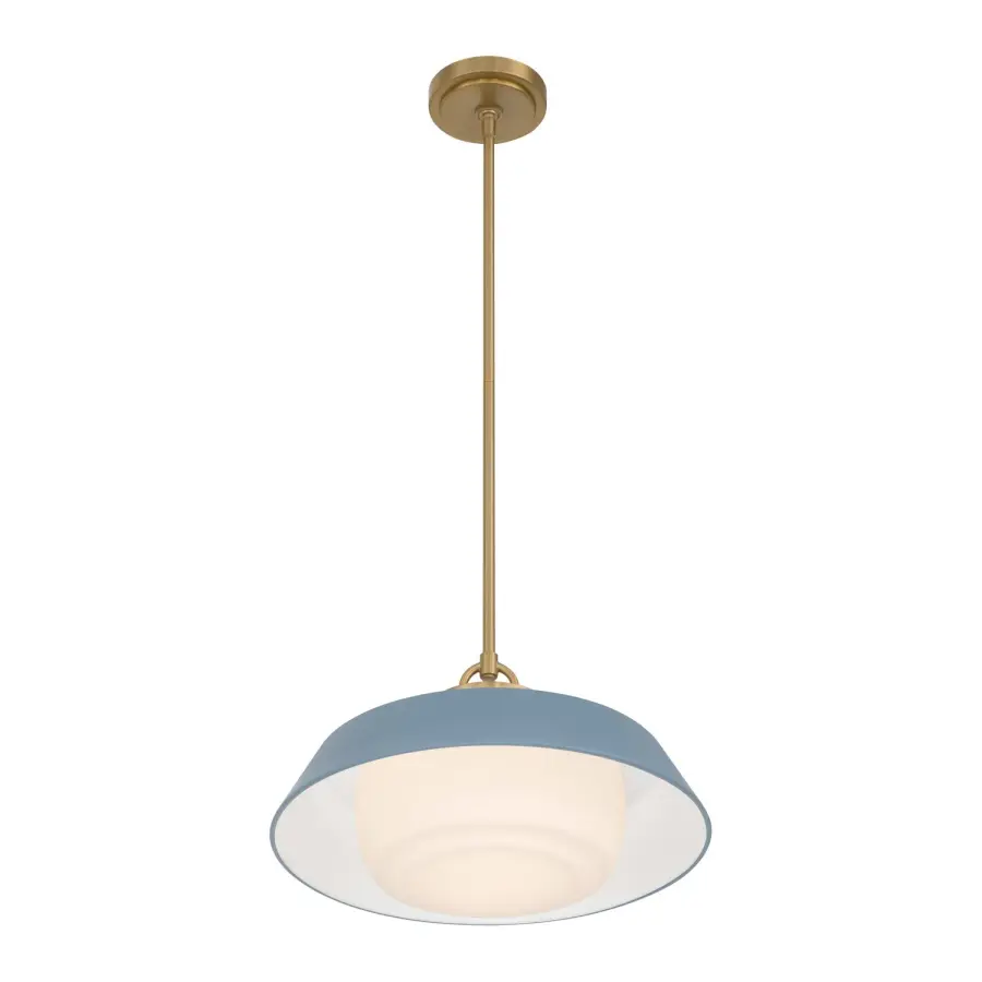 Xander 16" Pendant in Vibrant Gold with Green Glass - Image 12