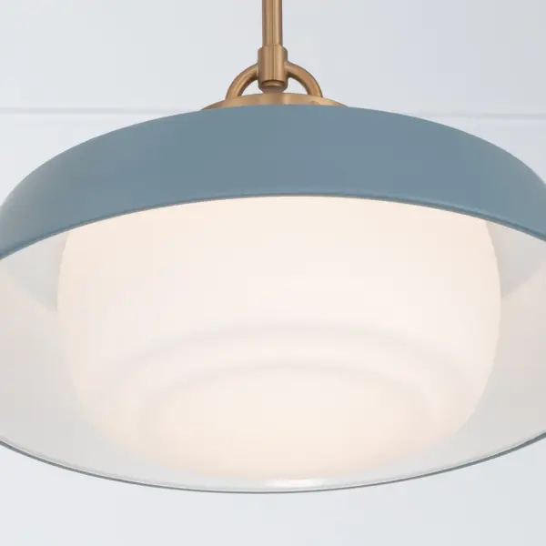 Xander 16" Pendant in Vibrant Gold with Green Glass - Image 13