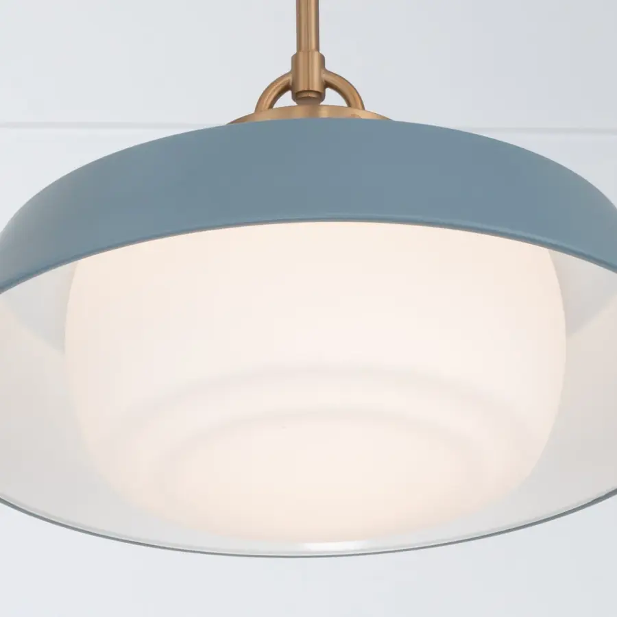 Xander 16" Pendant in Vibrant Gold with Green Glass - Image 13