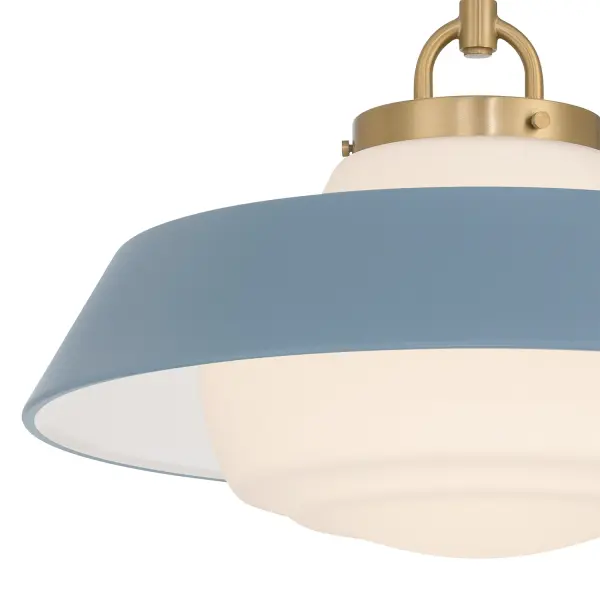 Xander 16" Pendant in Vibrant Gold with Green Glass - Image 14