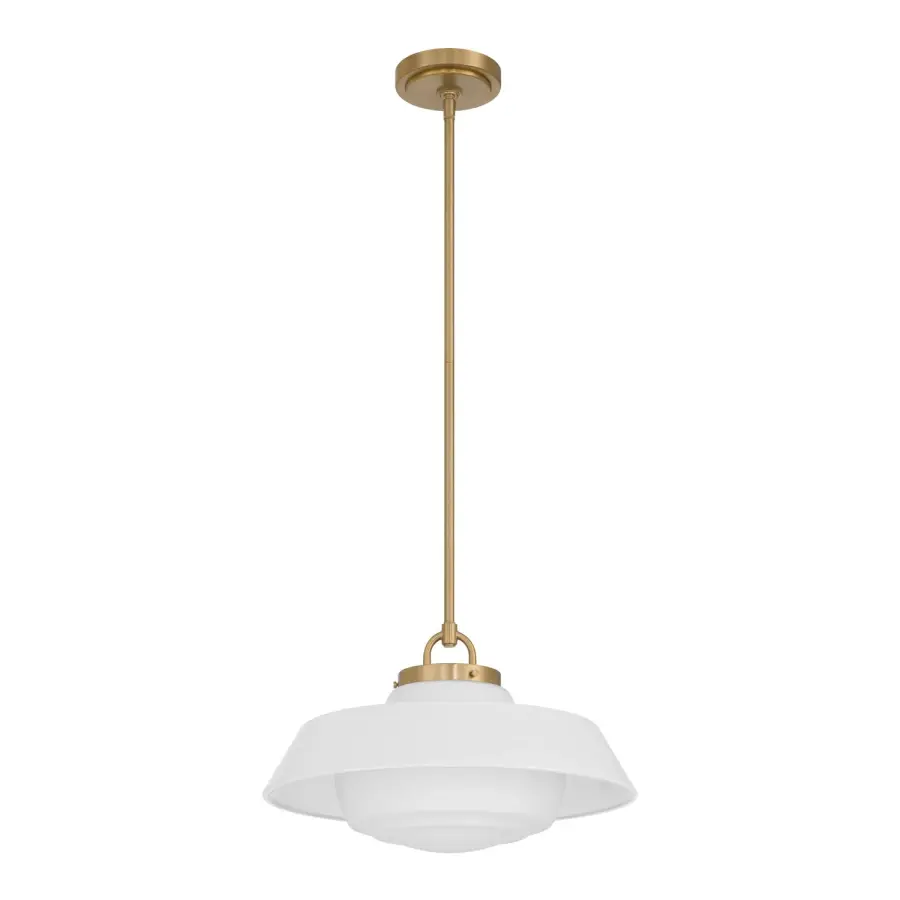 Xander 16" Pendant in Vibrant Gold with Green Glass - Image 34