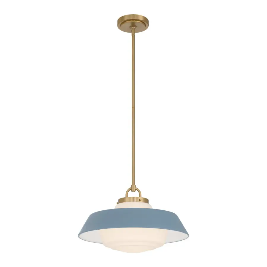 Xander 16" Pendant in Vibrant Gold with Green Glass - Image 9