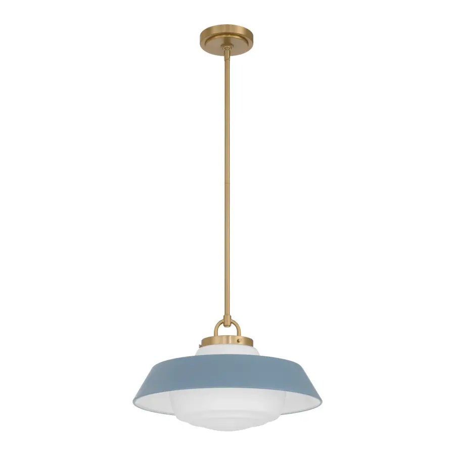 Xander 16" Pendant in Vibrant Gold with Green Glass - Image 10