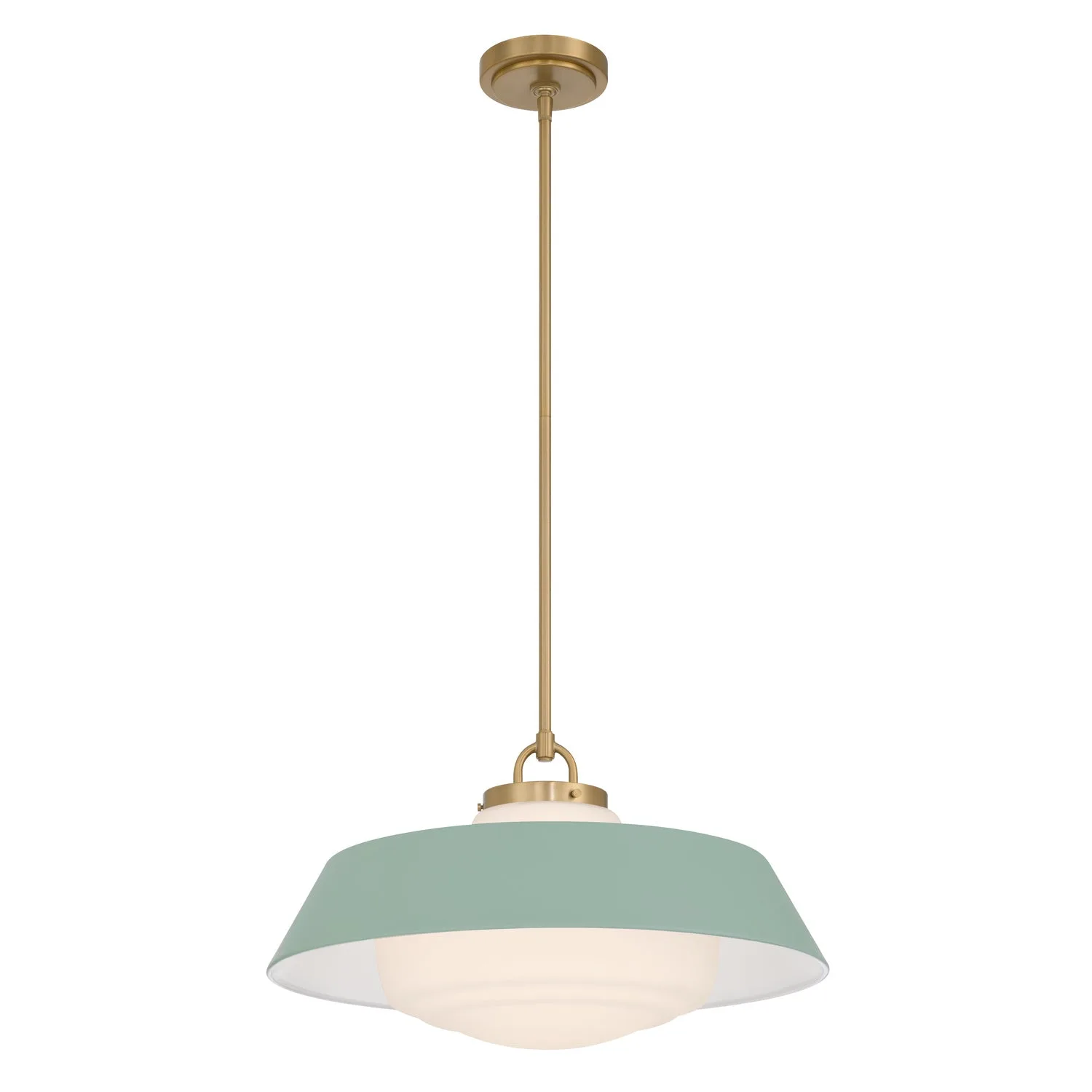 Xander 20" Pendant in Vibrant Gold with Blush Glass