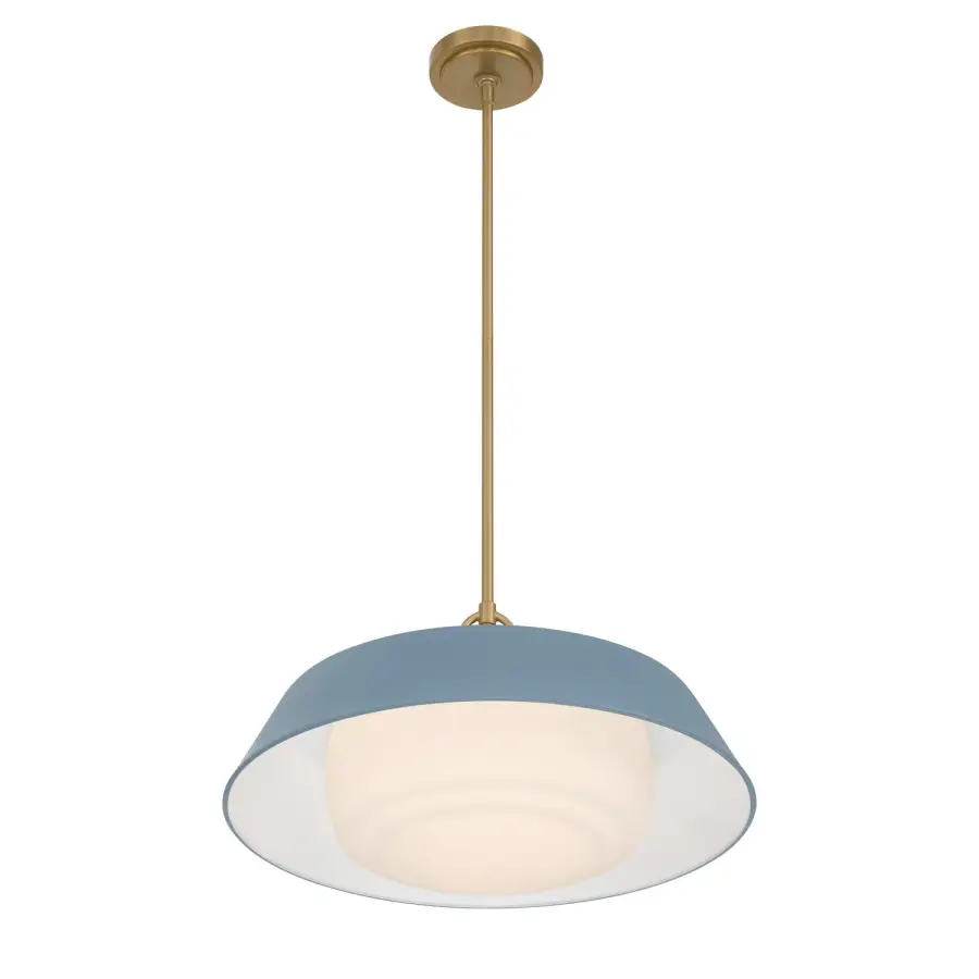 Xander 20" Pendant in Vibrant Gold with Green Glass - Image 11