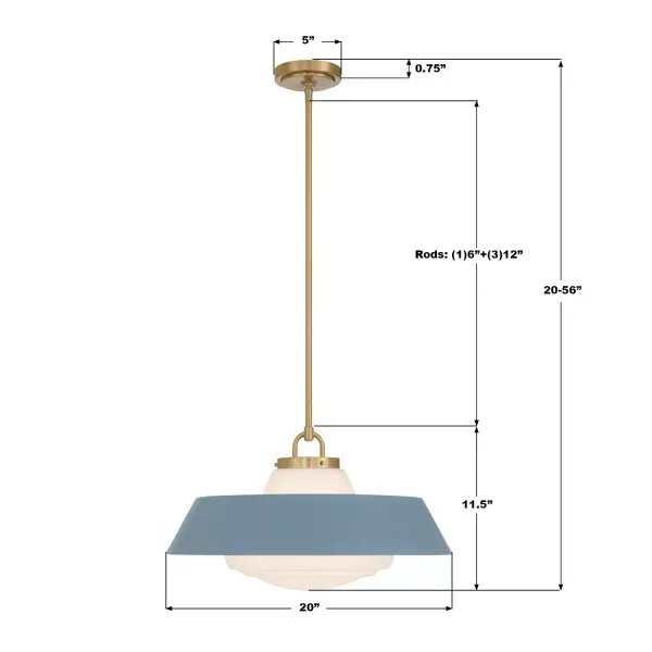 Xander 20" Pendant in Vibrant Gold with Green Glass - Image 14