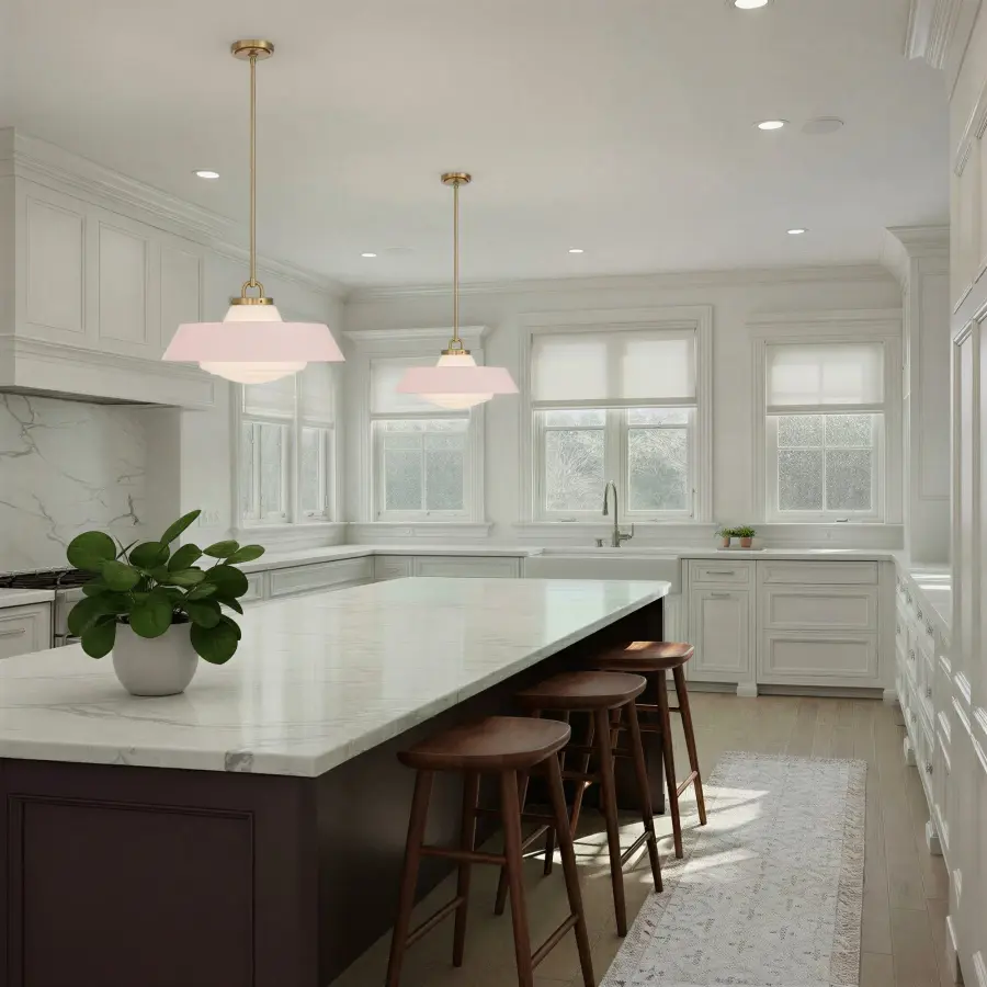 Xander 20" Pendant in Vibrant Gold with Green Glass - Image 20