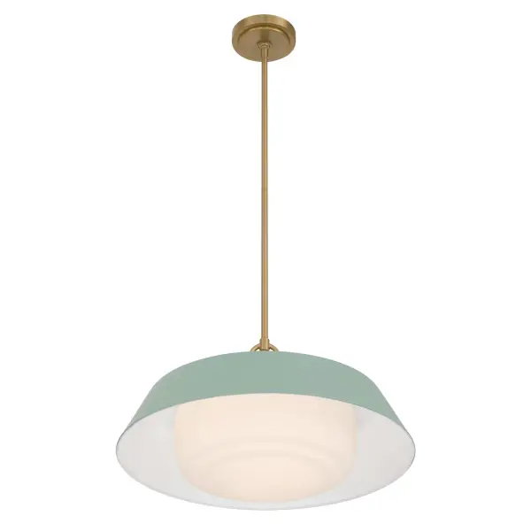 Xander 20" Pendant in Vibrant Gold with Green Glass - Image 4