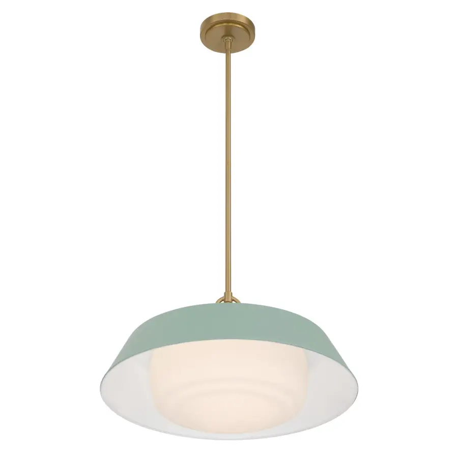 Xander 20" Pendant in Vibrant Gold with Green Glass - Image 4