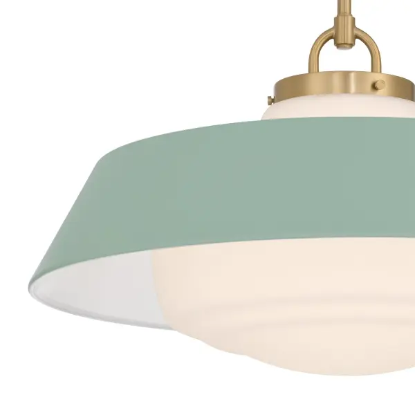 Xander 20" Pendant in Vibrant Gold with Green Glass - Image 5