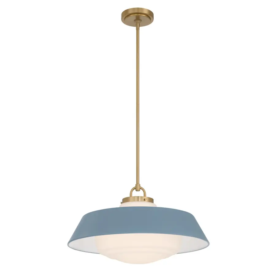 Xander 20" Pendant in Vibrant Gold with Green Glass - Image 8