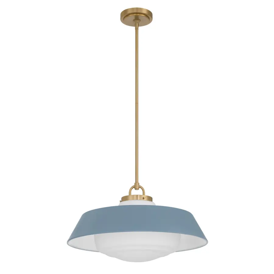 Xander 20" Pendant in Vibrant Gold with Green Glass - Image 9