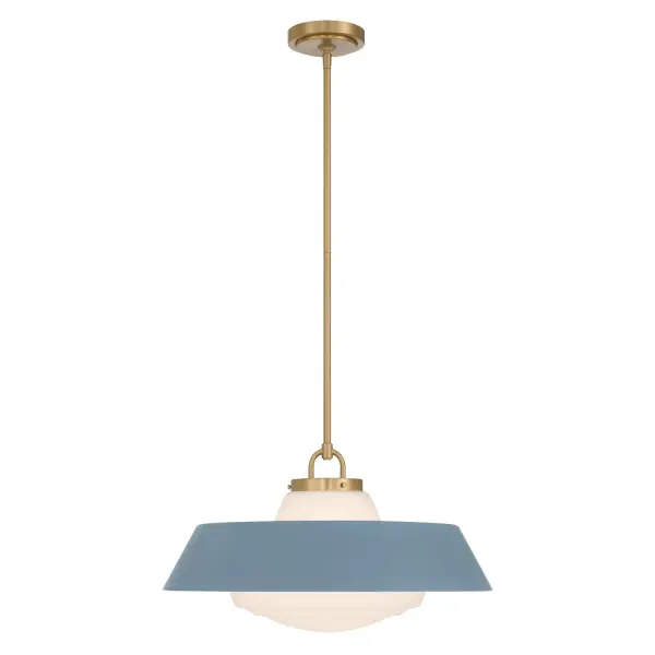 Xander 20" Pendant in Vibrant Gold with Green Glass - Image 10
