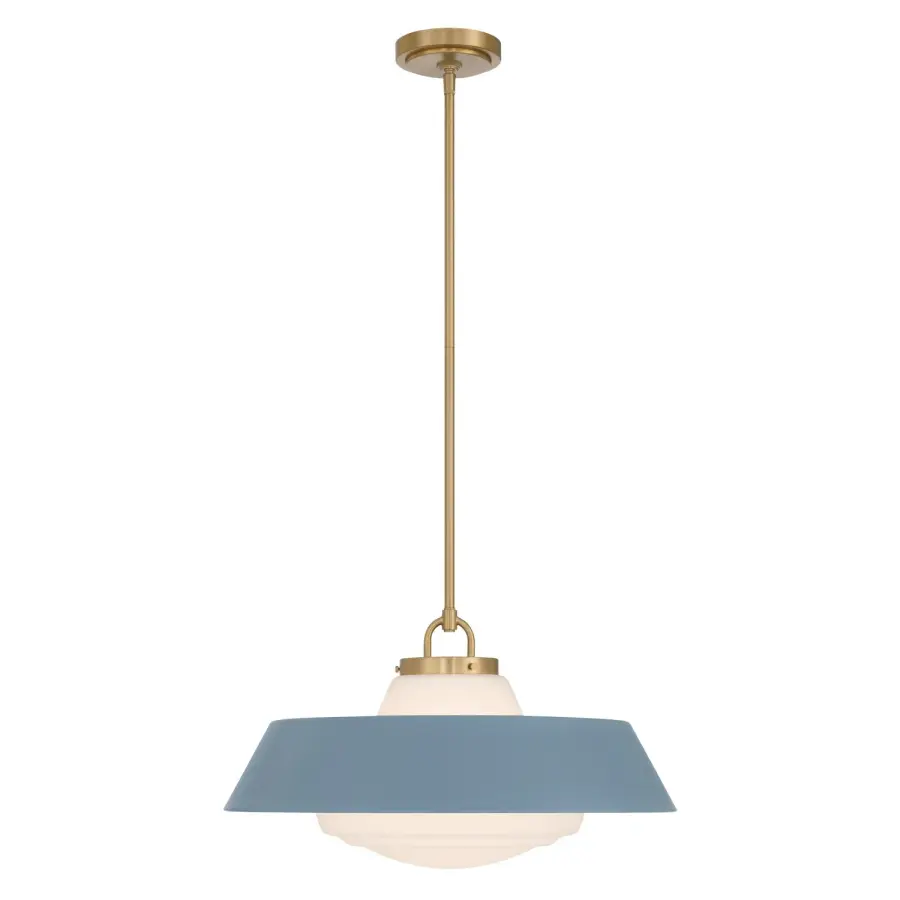 Xander 20" Pendant in Vibrant Gold with Green Glass - Image 10