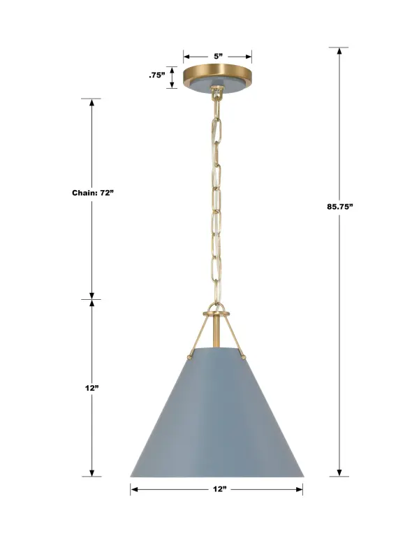 Xavier 12" Pendant in Vibrant Gold - Image 6