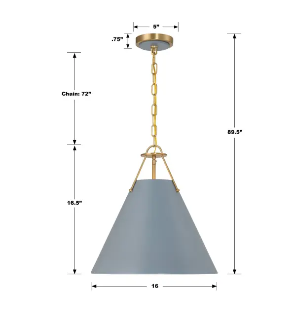 Xavier 16" Pendant in Vibrant Gold - Image 7