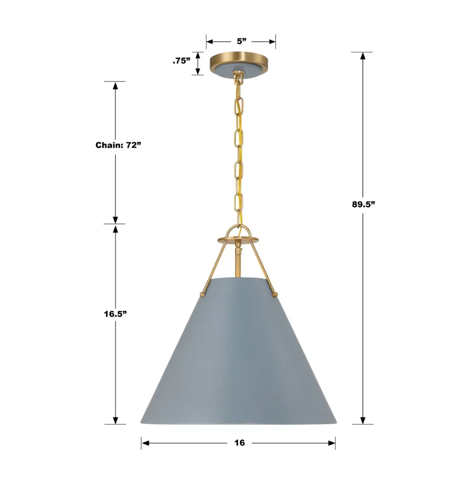 Xavier 16" Pendant in Vibrant Gold - Image 7
