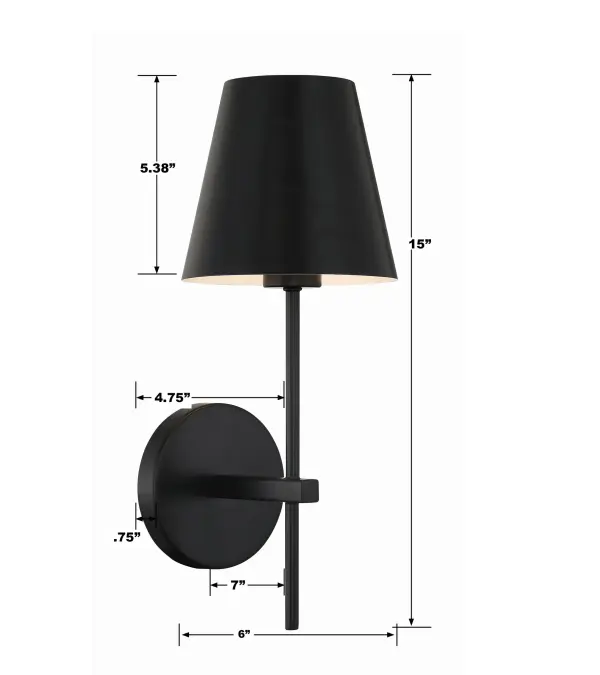 Xavier 6" Wall Sconce in Matte Black - Image 17