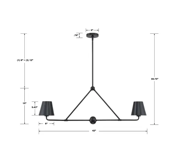 Xavier 42" Linear Chandelier - Image 12