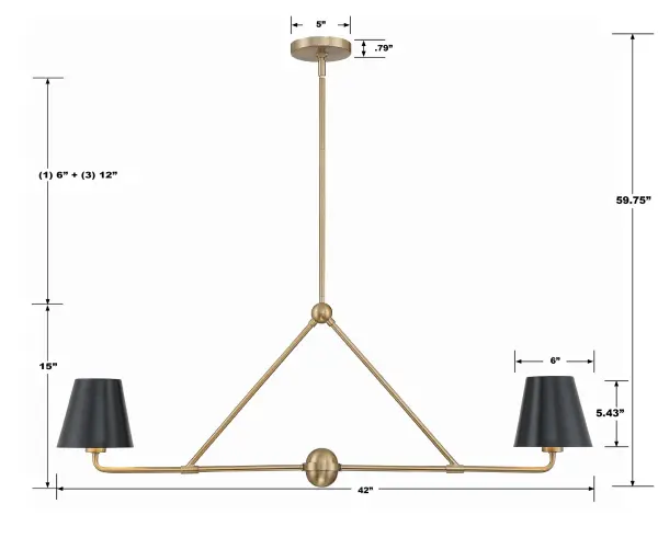 Xavier 42" Linear Chandelier - Image 20